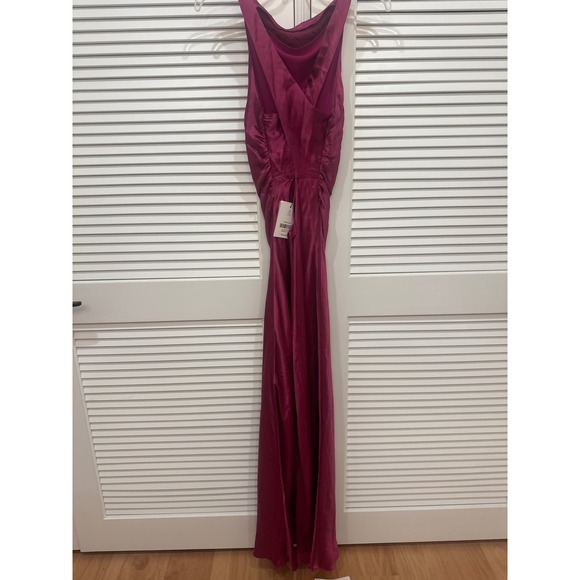 Reformation Anaiis Silk Dress Hibiscus Tea - Picture 5 of 5